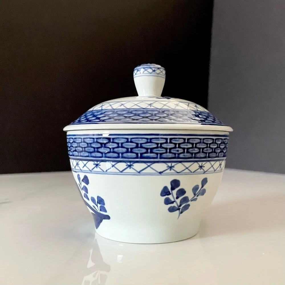Tranquebar Blue Lidded Sugar Bowl by Royal Copenhagen